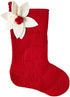 Hand Felted Wool Christmas Stocking - Poinsettia in Red - ARCADIA HOME